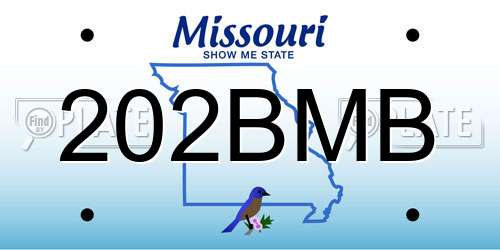 202BMB Missouri License Plate