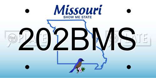 202BMS Missouri License Plate