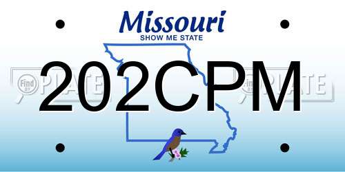 202CPM Missouri License Plate