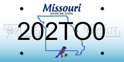 202TO0 Missouri License Plate