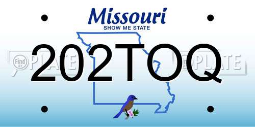 202TOQ Missouri License Plate