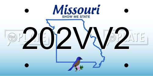 202VV2 Missouri License Plate