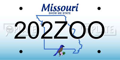 202ZOO Missouri License Plate