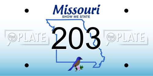 203 Missouri License Plate