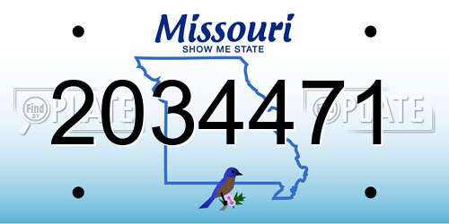 2034471 Missouri License Plate