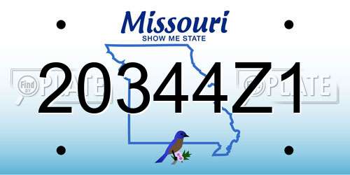 20344Z1 Missouri License Plate