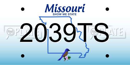 2039TS Missouri License Plate