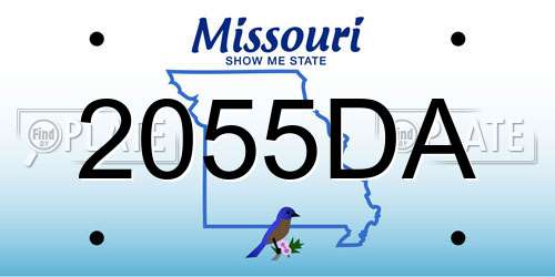 2055DA Missouri License Plate