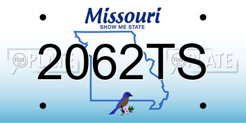 2062TS Missouri License Plate
