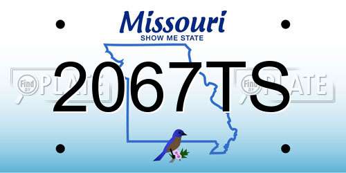 2067TS Missouri License Plate