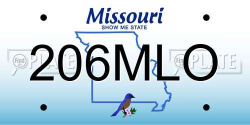 206MLO Missouri License Plate