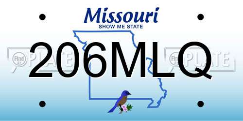 206MLQ Missouri License Plate