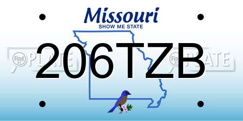 206TZB Missouri License Plate