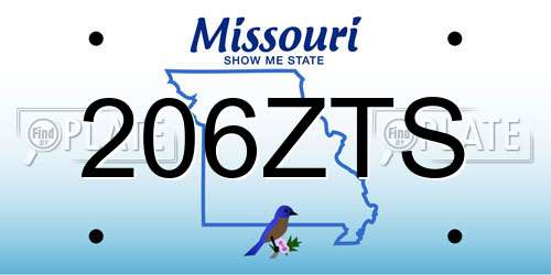 206ZTS Missouri License Plate