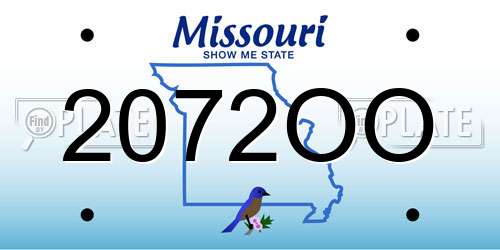 2072OO Missouri License Plate