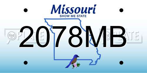 2078MB Missouri License Plate