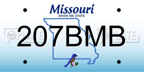 207BMB Missouri License Plate