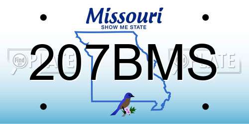207BMS Missouri License Plate