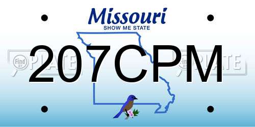 207CPM Missouri License Plate