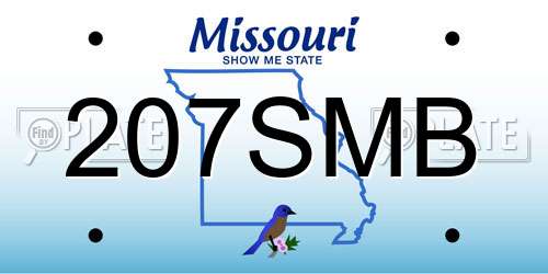 207SMB Missouri License Plate