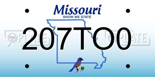 207TO0 Missouri License Plate