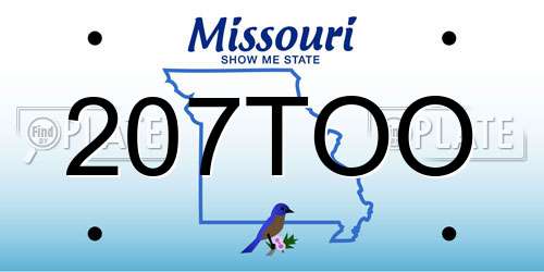 207TOO Missouri License Plate