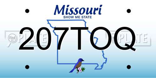 207TOQ Missouri License Plate