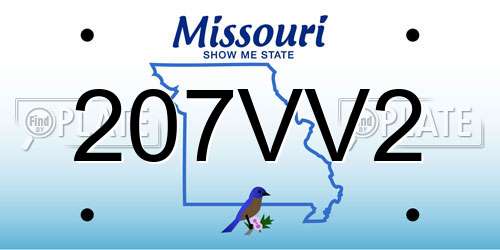 207VV2 Missouri License Plate