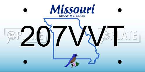 207VVT Missouri License Plate