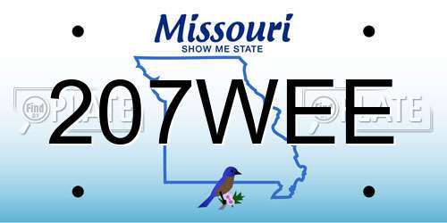 207WEE Missouri License Plate