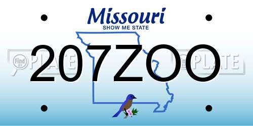 207ZOO Missouri License Plate