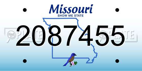 2087455 Missouri License Plate