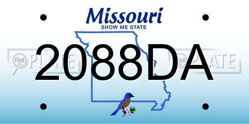 2088DA Missouri License Plate