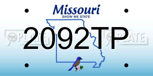 2092TP Missouri License Plate