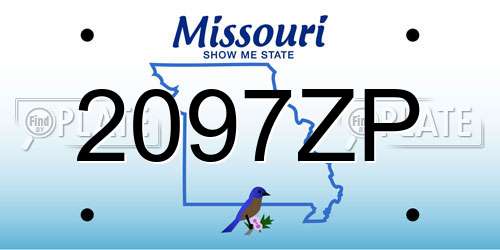 2097ZP Missouri License Plate