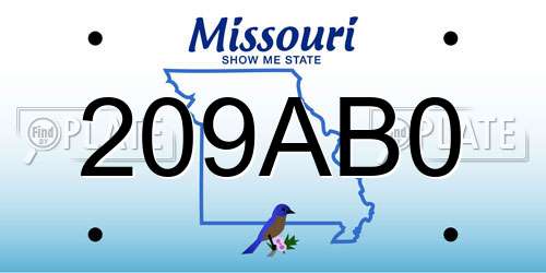209AB0 Missouri License Plate