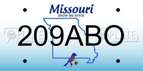 209ABO Missouri License Plate
