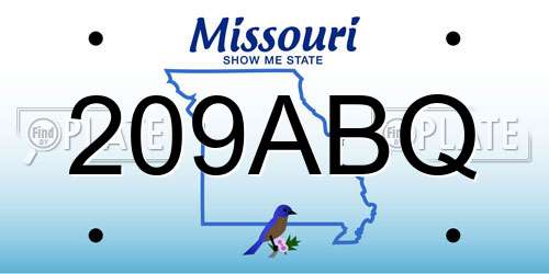 209ABQ Missouri License Plate