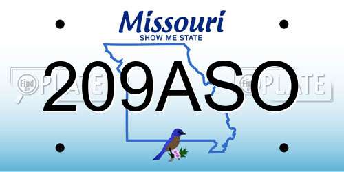 209ASO Missouri License Plate