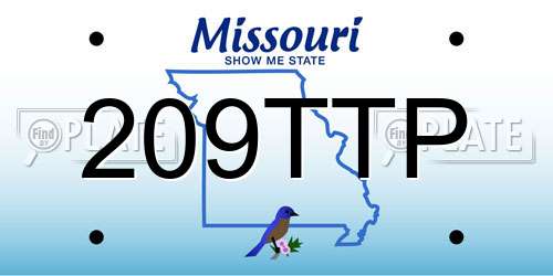 209TTP Missouri License Plate