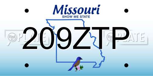 209ZTP Missouri License Plate