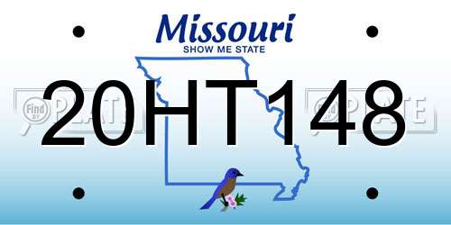 20HT148 Missouri License Plate