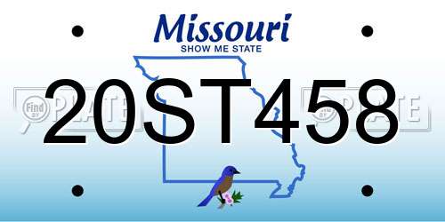 20ST458 Missouri License Plate