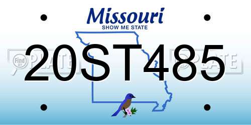 20ST485 Missouri License Plate