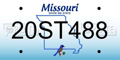 20ST488 Missouri License Plate
