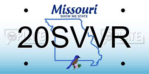 20SVVR Missouri License Plate