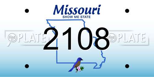 2108 Missouri License Plate
