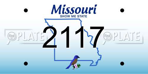 2117 Missouri License Plate