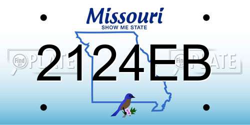 2124EB Missouri License Plate