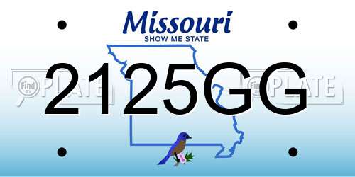 2125GG Missouri License Plate